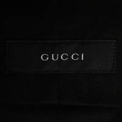 Gucci Black Linen & Silk Paneled Button Front Vest M