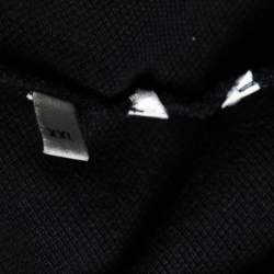 Gucci Navy Blue Cotton Pique Tiger Embroidered Polo T-Shirt XXL