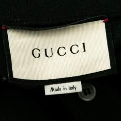 Gucci Black Cotton Pique Tiger Appliqued Polo T-Shirt XXL