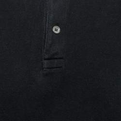 Gucci Black Cotton Pique Tiger Appliqued Polo T-Shirt XXL