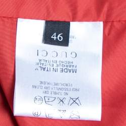 Gucci Red Synthetic Hooded Zip Front Jacket S