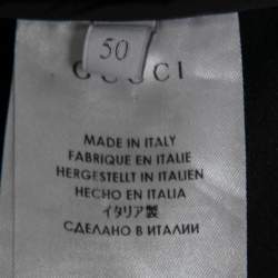 Gucci Black Synthetic Velvet Collar Detail Logo Embroidered Technical Blazer L