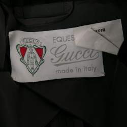 Gucci Black Synthetic Velvet Collar Detail Logo Embroidered Technical Blazer L