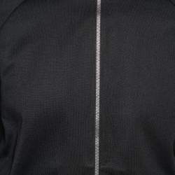 Pre Owned Gucci Black Jersey Web Stripe Trimmed Zip Front Jacket S