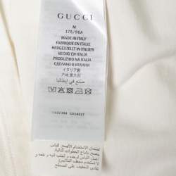 Gucci Off White Cotton Blade Logo Printed Short Sleeve T-Shirt M