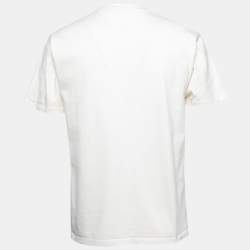 Gucci White Blade Logo Printed Cotton Crew Neck T-shirt S