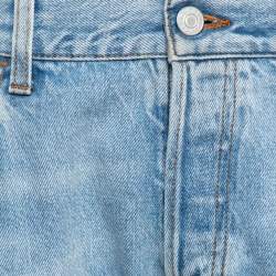 Gucci Blue Denim Floral Bee Embroidered Tapered Jeans M