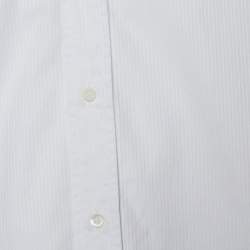 Gucci Vintage White Cotton Tonal Striped Button Front Shirt XL