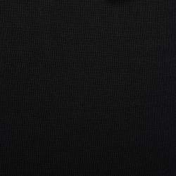 Gucci Black Rib Knit Cotton Web Trim V-Neck Pullover M