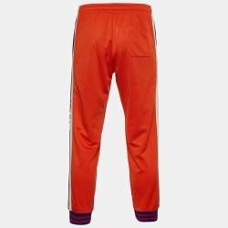 Gucci Orange Technical Jersey Web Stripe Track Pants