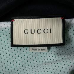 Gucci Green Technical Jersey Tiger Patch Appliqued Zip Front Jacket XL