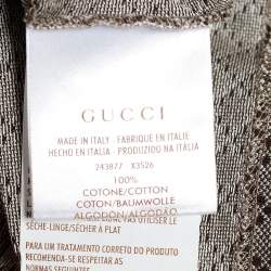 مملوكة مسبقًا Gucci Brown Cotton Pique Polo T-Shirt M