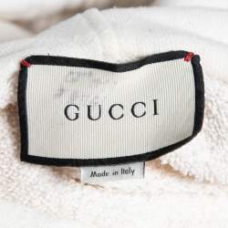 مملوكة مسبقًا Gucci Off White Logo Printed Cotton Hoodie L