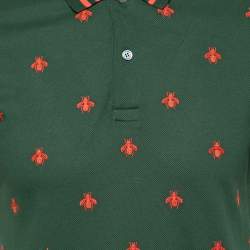 Pre Owned تي شيرت بولو غوتشي قطن مطرز نحل مقاس صغير - سمول