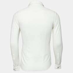 Gucci Ivory Cotton Pique Duke Long Sleeve Button Front Shirt S