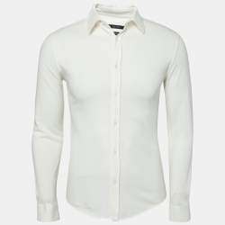 Gucci Ivory Cotton Pique Duke Long Sleeve Button Front Shirt S