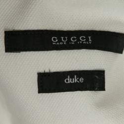 Gucci Ivory Cotton Pique Duke Long Sleeve Button Front Shirt S