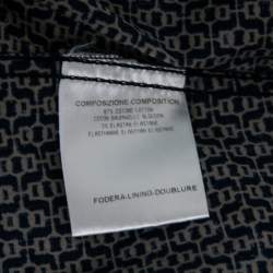 مملوكة مسبقًا Gucci Navy Blue Printed Cotton Skinny Fit Button Front Shirt S