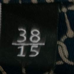 مملوكة مسبقًا Gucci Navy Blue Printed Cotton Skinny Fit Button Front Shirt S