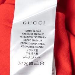 Gucci Red Logo Printed Crew Neck T-Shirt L