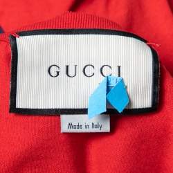 Gucci Red Logo Printed Crew Neck T-Shirt L