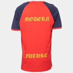 Gucci Red Logo Printed Crew Neck T-Shirt L