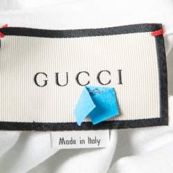 Gucci White Logo Print Cotton Tie Dye T-Shirt L