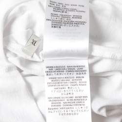 Pre Owned Gucci White Cotton Embroidered Crew Neck T-Shirts XL