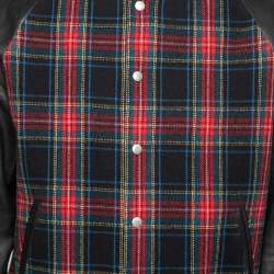 Gucci Multicolor Wool and Leather Button Front Jacket XL