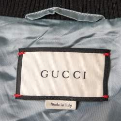 Gucci Multicolor Wool and Leather Button Front Jacket XL