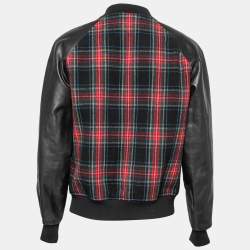 Gucci Multicolor Wool and Leather Button Front Jacket XL