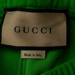 Gucci Green Velor GG Embroidered Shorts L