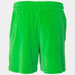 Gucci Green Velor GG Embroidered Shorts L