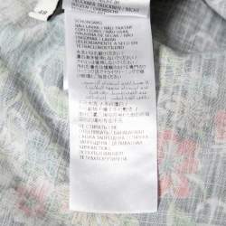 مملوكة مسبقًا Gucci Blue Floral and Anchor Print Half Sleeves Cotton Shirt M