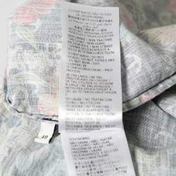 مملوكة مسبقًا Gucci Blue Floral and Anchor Print Half Sleeves Cotton Shirt M