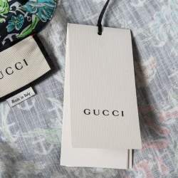 مملوكة مسبقًا Gucci Blue Floral and Anchor Print Half Sleeves Cotton Shirt M