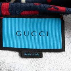 Gucci Blue Ghost Print Cotton Round Neck Sweatshirt XL