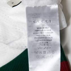 Pre Owned Gucci White Cotton Stretch Striped Detail Track Jacket S