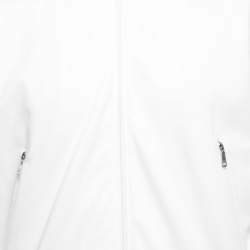 Pre Owned Gucci White Cotton Stretch Striped Detail Track Jacket S
