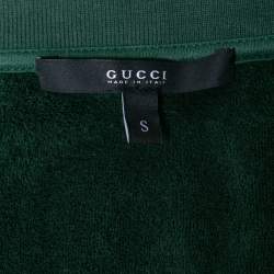 Gucci Green Logo Embroidered Cotton Tracksuit Jacket M