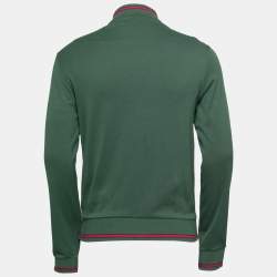 Gucci Green Logo Embroidered Cotton Tracksuit Jacket M