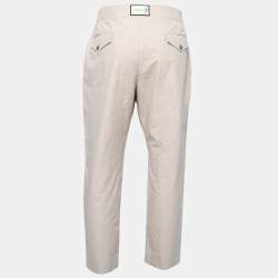 Gucci Beige Cotton Elastic Waist Trousers XL Waist 34" 