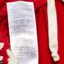 Pre Owned بنطلون رياضي غوتشي جيرسيه تقني أحمر مزين شريط جي جي متباين مقاس صغير (سمول)