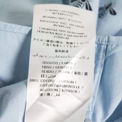 Gucci Light Blue Bee Print Cotton Button Front Shirt L