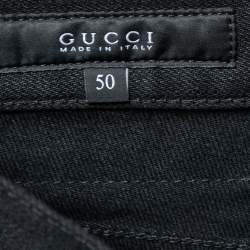 Pre Owned Gucci Black Denim Skinny-Fit Jeans L Waist 35"