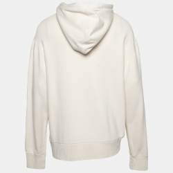 مملوكة مسبقًا Gucci Off White Cotton Logo Printed Long Sleeve Hoodie L