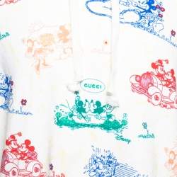 Pre Owned Gucci X Disney Cream Mickey Mouse Print Cotton Hoodie XL