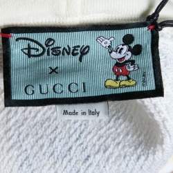Pre Owned Gucci X Disney Cream Mickey Mouse Print Cotton Hoodie XL