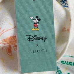 Pre Owned Gucci X Disney Cream Mickey Mouse Print Cotton Hoodie XL