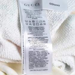 Pre Owned Gucci X Disney Cream Mickey Mouse Print Cotton Hoodie XL